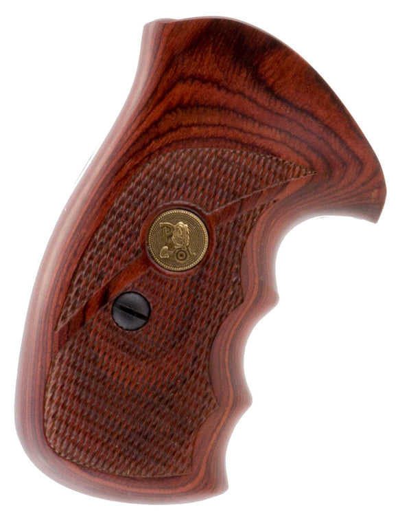 Pachmayr 63040 Renegade Laminate Revolver Grip Panels S&W N Frame Round Butt Checkered Wood Laminate Rosewood