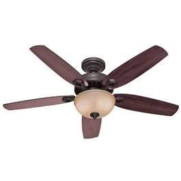 Builder Deluxe Ceiling Fan with Light, Bronze, 5 Blades, 52-In.