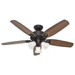 Builder Plus Ceiling Fan with Light, Bronze, 5 Blades,  52-In.