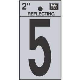 Address Number 5, Reflective Black Vinyl, 2-In.
