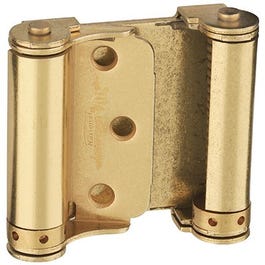 Double-Acting Spring Hinge, Brass, 3-In.