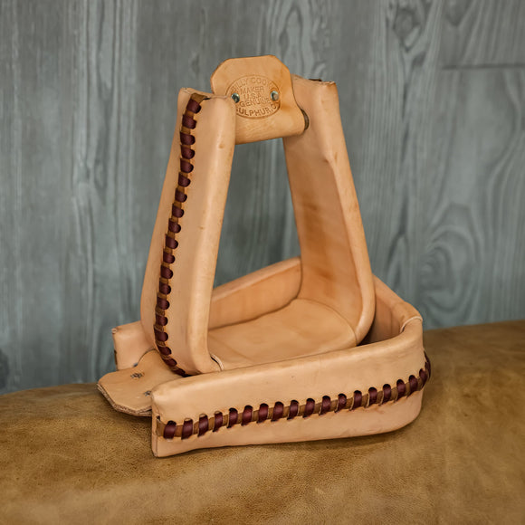 Billy Cook Deep Roper Stirrups-Leather Covered