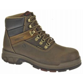 Cabor Waterproof Work Boots, Extra Wide, Composite Toe, Brown Nubuck Leather, Men's Size 9.5