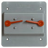 Double Toggle Switch Box Cover, PVC, 2-Gang