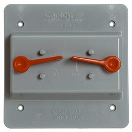 Double Toggle Switch Box Cover, PVC, 2-Gang