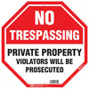 Hy-Ko English No Trespassing/Private Property Sign, 12 x 12 (12 x 12)