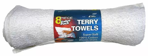 Howard Berger 8pk-100% Cotton Terry Cloth Towel 14” x 17” (14” x 17”)