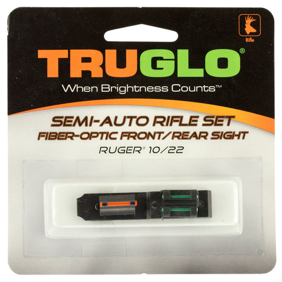 Truglo TG111W Rimfire Fiber Optic Set Ruger 10/22 Adjustable Red/ Green Black