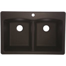 Double-Bowl Granite Composite Sink, Onyx, 22 x 33-In.