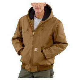 Duck Active Quilted Jacket With Hood, Flannel-Lined, Brown, Large Tall
