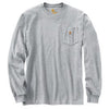 Pocket T-Shirt, Long-Sleeves, Heather Gray, Tall, XL