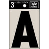 Address Letters, A, Black Vinyl, Adhesive, 3-In.