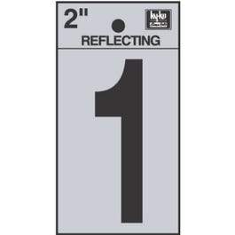Address Number 1, Reflective Black Vinyl, 2-In.