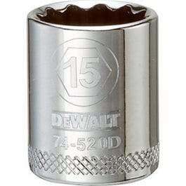 Metric Shallow Socket, 12-Point, 3/8-In. Drive, 15mm
