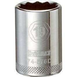 Metric Shallow Socket, 12-Point, 1/2-In. Drive, 19mm