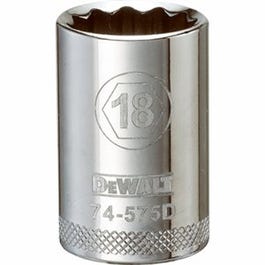 Metric Shallow Socket, 12-Point, 1/2-In. Drive, 18mm