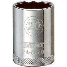 Metric Shallow Socket, 12-Point, 1/2-In. Drive, 20mm