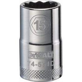 Metric Shallow Socket, 12-Point, 1/2-In. Drive, 15mm