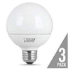 LED Globe Light Bulbs, G25, Clear, 650 Lumens, 9-Watts, 3-Pk.