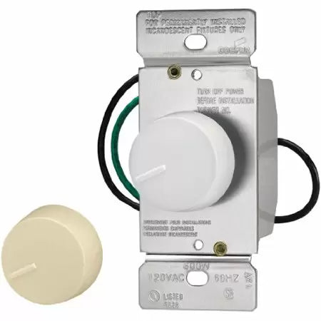 Eaton Cooper Wiring Non-Preset Rotary Dimmer Ivory (Ivory, 120V)