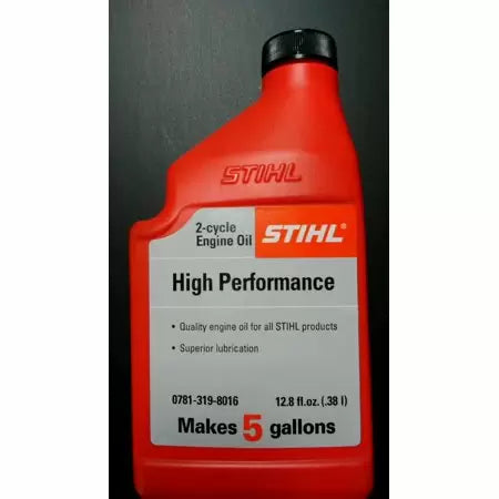 Stihl high performance 50:1 2-Cycle Oil 1- 5 Gal Mix 12.8oz (5 Gallon)