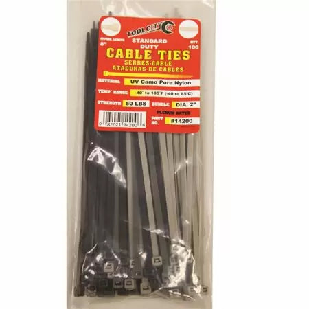 Tool City 8 in. L Camo Cable Tie 50LB STD DUTY 100 Pack (8, Camo)