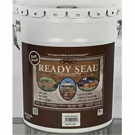 Ready Seal Exterior Wood Stain and Sealer - Dark Walnut , 5 Gallon (5 Gallon, Dark Walnut)