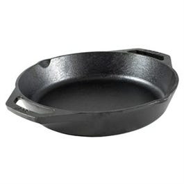 Cast Iron Pan, Dual Handle, Seasoned, Black, 10.25-In.