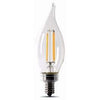 LED Chandelier Light Bulbs, Flame Tip, Candelabra Base, Soft White, 500 Lumens, 5.5-Watts, 2-Pk.