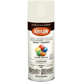 COLORmaxx Spray Paint + Primer, Gloss Ivory, 12-oz.