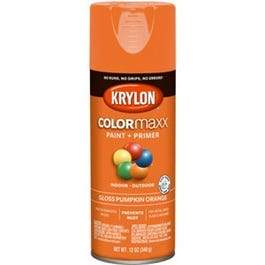 COLORmaxx Spray Paint + Primer, Gloss Pumpkin Orange, 12-oz.