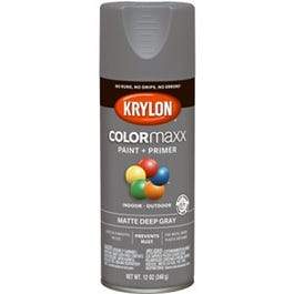 COLORmaxx Spray Paint + Primer, Matte Deep Gray, 12-oz.