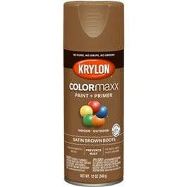 COLORmaxx Spray Paint + Primer, Satin Brown Boots, 12-oz.