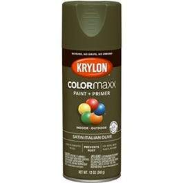 COLORmaxx Spray Paint + Primer, Satin Italian Olive, 12-oz.