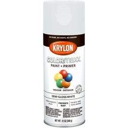 COLORmaxx Spray Paint + Primer, Semi-Gloss White, 12-oz.