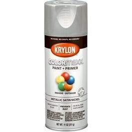 COLORmaxx Spray Paint + Primer, Metallic Satin Nickel, 12-oz.