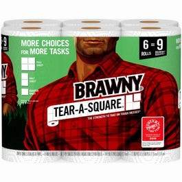 Paper Towels, 2-Ply, 96 Tear-a-Square Sheets, 6-Pk.