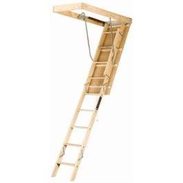 Adjustable Wood Attic Ladder 250-Lb. Load Capacity