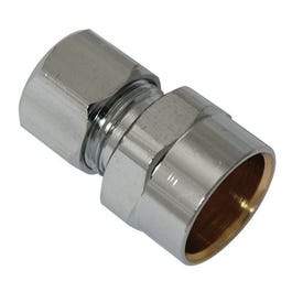Brass Compression Straight Connector, Lead-Free, 1/2 Copper Sweat x 3/8-In. OD