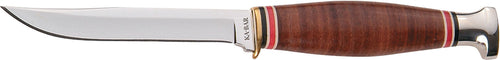 Ka-Bar 1226 Little Finn  3.63 Clip Point Plain Leather Handle Fixed W/Sheath