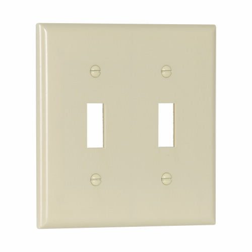 Eaton Cooper Wiring Toggle Wallplate, Ivory 2 Gang (Ivory, 2 Gang)