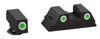 AmeriGlo GL430 Classic 3 Dot Night Sight Fits Glock 42/43 Tritium Green w/White Outline Front Tritium Green w/White Outline Rear
