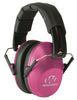 Walkers GWPFPM1PNK Pro Low Profile Polymer 22 dB Over the Head Pink Ear Cups w/Black Band