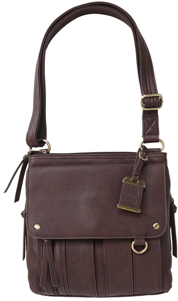 Bulldog BDP035 Cross Body Purse w/Holster Brown Leather Most Sm Pistols & Revolvers Ambidextrous Hand