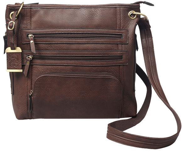 Bulldog BDP039 Cross Body Purse w/Holster Brown Leather Most Sm Pistols & Revolvers Ambidextrous Hand