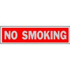 No Smoking Sign, Red Aluminum,  2 x 8-In.