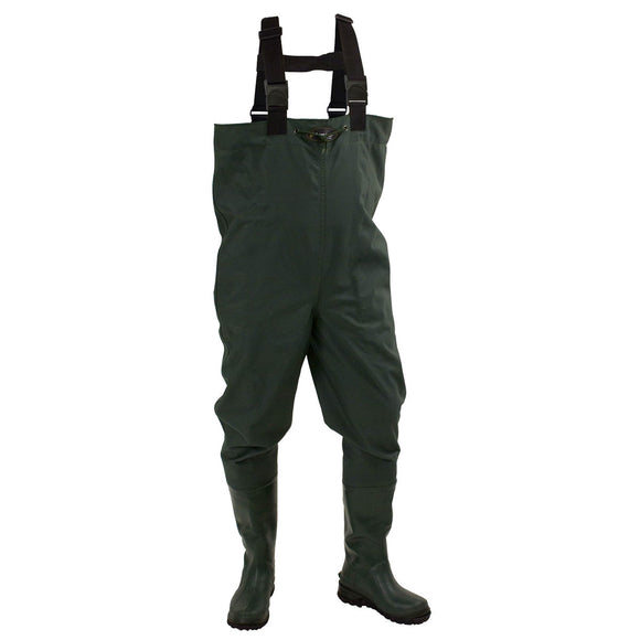 Frogg Toggs 2715243-12 Men's Cascades 2 - ply Bootfoot Poly/Rubber Chest Waders (Cleated) Mallard Green