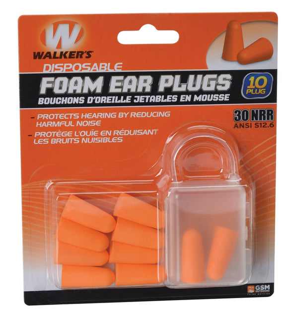 Walkers GWPFP5PK Foam Ear Plugs  30 dB Orange 5 Pair (10 Count)