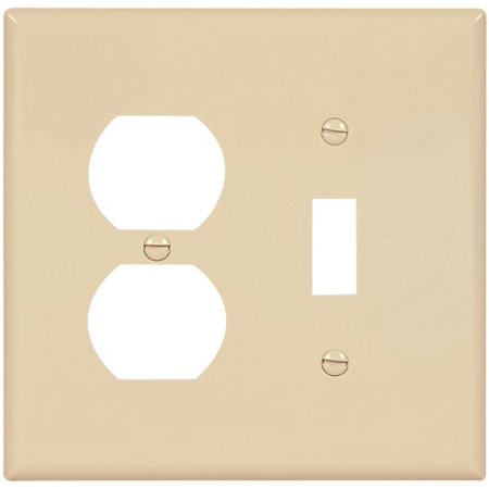 Eaton Cooper Wiring Combination Wallplate, Ivory (Ivory)