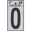 Address Letters, O, Reflective Black/Silver Vinyl, Adhesive, 1-In.